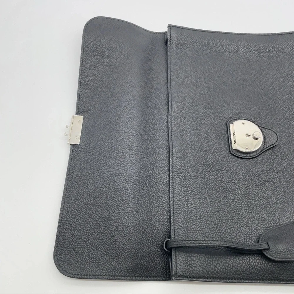 Auth GUCCI Leather Black Clutch Bag/Briefcase 🔥EUC Condition w/ key & dustbag